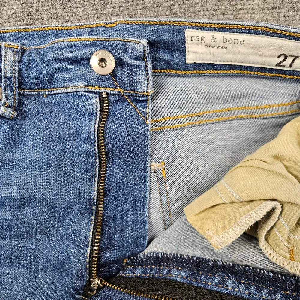 Rag & Bone Nina High-Rise Skinny Jeans Jinx Blue WDD22H2664TBJX Sz 27